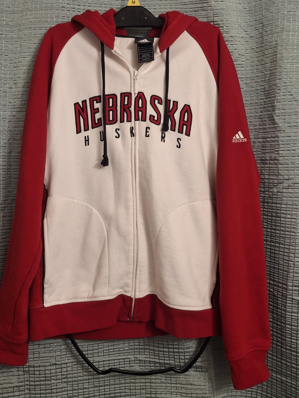 Adidas Nebraska Huskers Red & White Full-Zip Hoodie